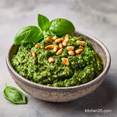 Homemade Garden Basil Pesto in 6 Minutes Recipe Card