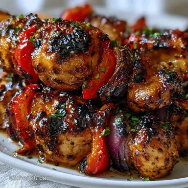 Honey Garlic Chicken Skewers: Sticky Recipe Card