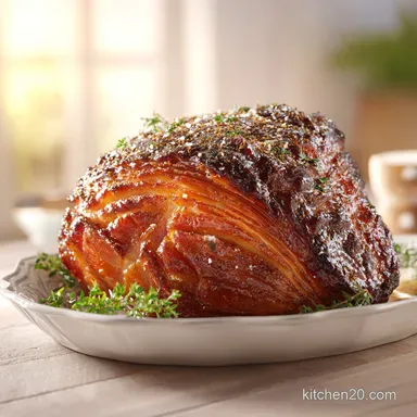 Easter Dinner Idea with Honey Glazed Ham: Baked for 15 Servings Recipe Card