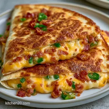 Jalapeno Popper Quesadillas in 25 Minutes Recipe Card