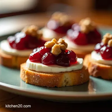 Easy Cranberry Brie Crostini Recipe for Festive Nibbles Recipe Card