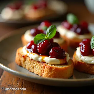 JewelToned Crostini with Balsamic Cranberries Goat Cheese Recipe Card