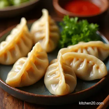 Juicy Authentic Homemade Chinese Chicken Dumplings Recipe Recipe Card
