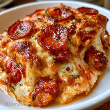 Keto Crock Pot Pizza Casserole for 6 Recipe Card