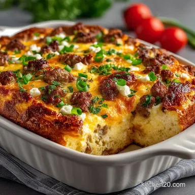 Creamy Keto Breakfast Casserole with Sausage and Cheese Perfect Prep Recipe Card