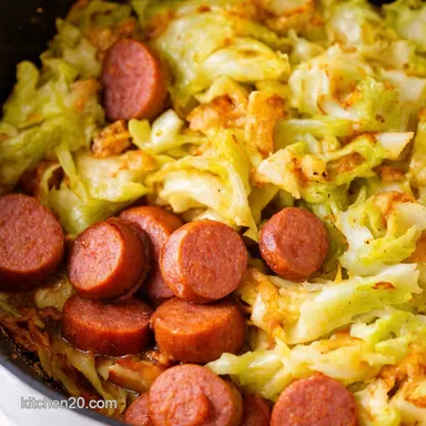 My Kielbasa and Cabbage Recipe Easy OnePan Wonder Recipe Card