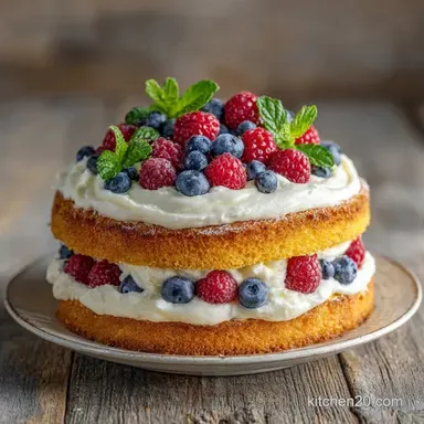 Layered Father Day Sponge Cake in 55 Min Recipe Card