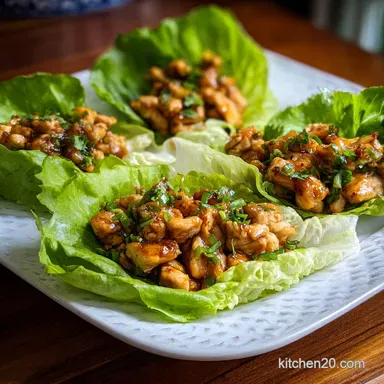 Lettuce Wraps Recipe in 20 Minutes | Quick & Easy Thai Chicken Recipe Card