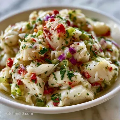 Light Imitation Crab Salad in 10 Minutes Recipe Card