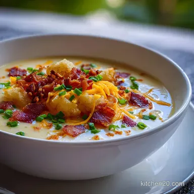 Loaded Potato Soup Ready in 30 Min | Homemade Potato Soup Recipe Recipe Card