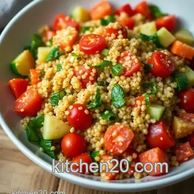 Quick & Delicious Lunch Ideas: Mediterranean Quinoa Salad Recipe Recipe Card