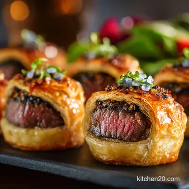 Mini Beef Wellington Bites RestaurantQuality Party Appetizers Recipe Card