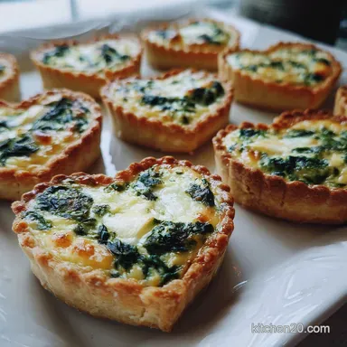 Mini Spinach and Cheese Quiche Hearts: Make-Ahead Crispy Baked Recipe Card