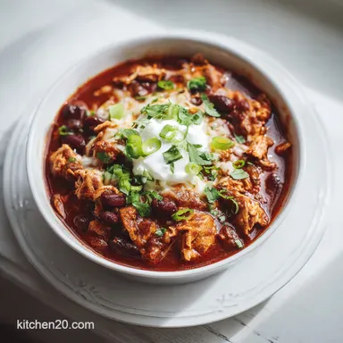 Mississippi Chicken Chili for 8 Servings: Creamy Slow-Cooked Recipe Card