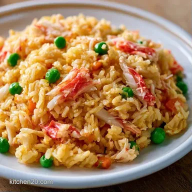 Mock Crab Fried Rice for 4 Servings Recipe Card