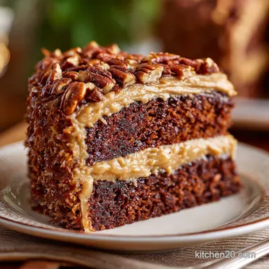 German Chocolate Cake: Deeply Moist Classic with Pecan Frosting Recipe Card