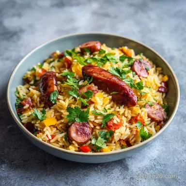 Sausage and Rice: One Pot in 35 Minutes Recipe Card