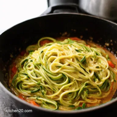 Speedy Weeknight Dinner OnePot 30Minute Zoodles and Recipe Card