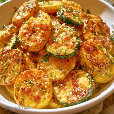 Parmesan Zucchini Squash with Garlic Recipe Card