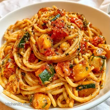 Pasta with Summer Squash in 25 Minutes Recipe Card