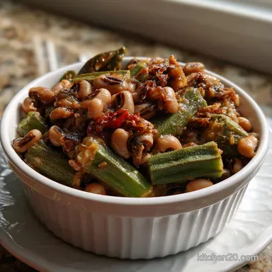 Peas And Okra Ready in 1 Hour 50 Minutes Recipe Card