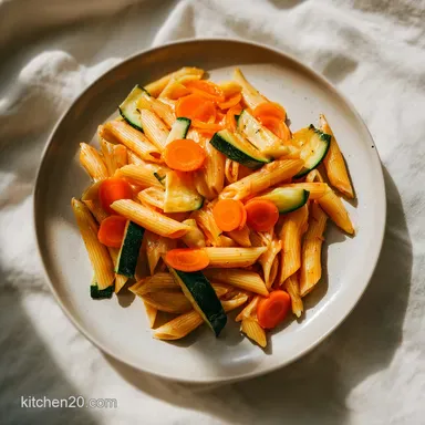 Penne Pasta Primavera in 30 Minutes Recipe Card