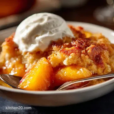 Peach Cobbler: Classic Buttermilk Recipe for a Flaky Topping Recipe Card