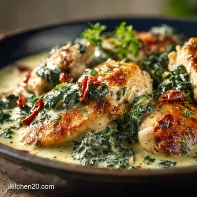 Chicken Florentine Proper Creamy Recipe Ready in Under 40 Mins Recipe Card