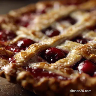 The Proper DoubleCrust Cherry Pie Flaky Pastry Never Runny Filling Recipe Card