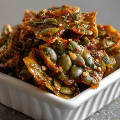Pumpkin Seed Recipes: Spicy Pepita Brittle (Sweet Savory Snack) Recipe Card
