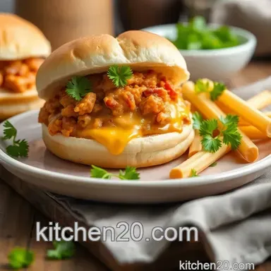 Best Easy Quick Cheesy Chicken Sloppy Joes Recipe for Busy Nights! Recipe Card