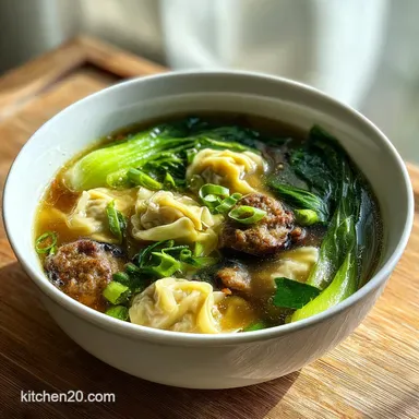 Wonton Soup with Frozen Wontons in 20 Minutes Recipe Card