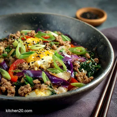 Low Carb Egg Roll In A Bowl Quick Healthy 25Minute Keto Stirfry Recipe Card