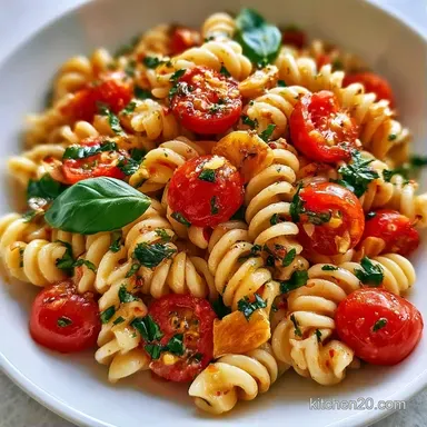 Quick Tomato Basil Pasta in 20 Minutes Recipe Card