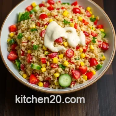 Healthy Dinner Ideas: Vibrant Rainbow Quinoa Salad with Lemon-Tahini Dressing Recipe Card