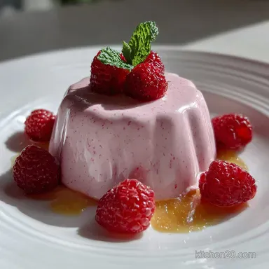 Raspberry Mousse with Gelatin for 4 Servings Recipe Card