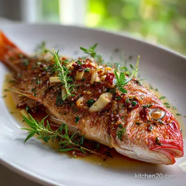 Red Snapper Recipe with Garlic and Herbs: Crispy Baked in 20 Minutes Recipe Card