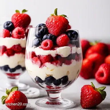 Red White Berry Parfaits 4th of July Dessert Bliss Recipe Card
