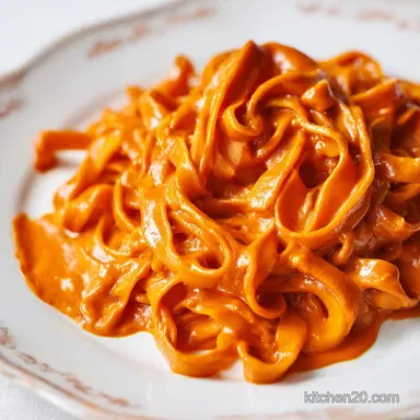 Roasted Red Pepper Fettucine: Silky Recipe Card