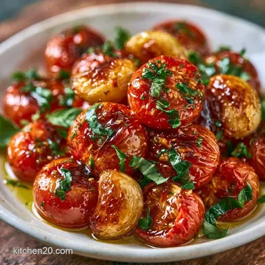 Roasted Tomatoes Olive Oil with Garlic Recipe Card