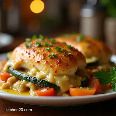 Easy Rotisserie Chicken Zucchini Casserole 50Minute Supper Recipe Card