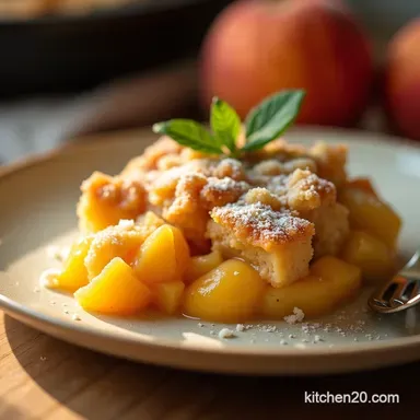 The Ultimate Rustic Fresh Peach Cobbler Recipe Comfort Dessert Recipe Card