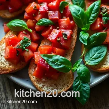 Easy Rustic Tomato Basil Bruschetta: My Family's Favourite Appetizer Recipe Card