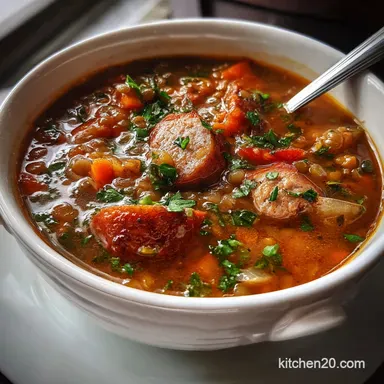 Slow Cooker Sausage Lentil Soup Ready in 7 Hours