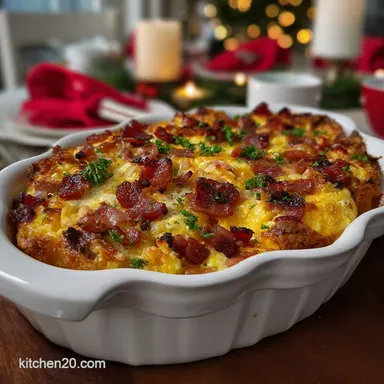 Christmas Morning Breakfast: Savory Brioche Strata Recipe Card
