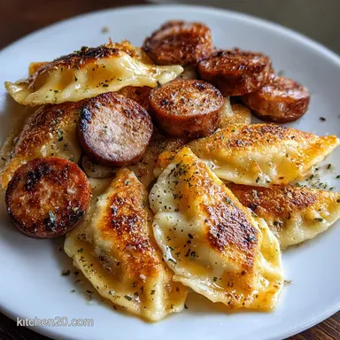 Sheet Pan Pierogies and Kielbasa in 30 Minutes Recipe Card