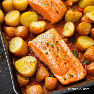 Sheet Pan Salmon Potatoes Easiest Weeknight Dinner Recipe Card