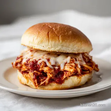 Shredded Chicken Parmesan Sandwich for 4 Recipe Card