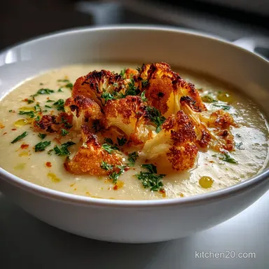 Roasted Cauliflower Garlic Soup: Silky, Creamy Vegan