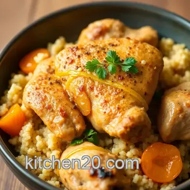 How to Create Delicious Simmered Chicken Couscous with Apricot Goodness Recipe Card